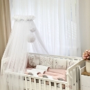 Set lenjerie patut bebe 7 piese Bambi roz (12)